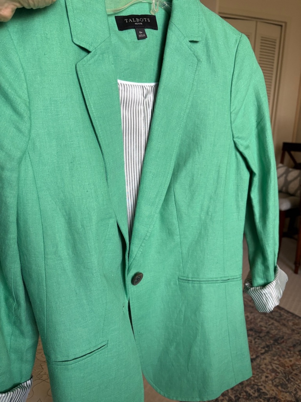 Talbots linen Single-Button Blazer - Picture 11 of 13
